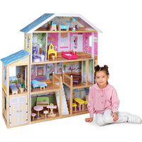 (Net) Wooden Grand Mansion Doll house Playset