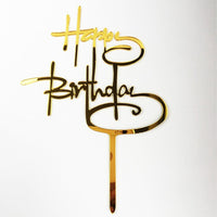 Gold Cake Topper Acrylic 10 pcs