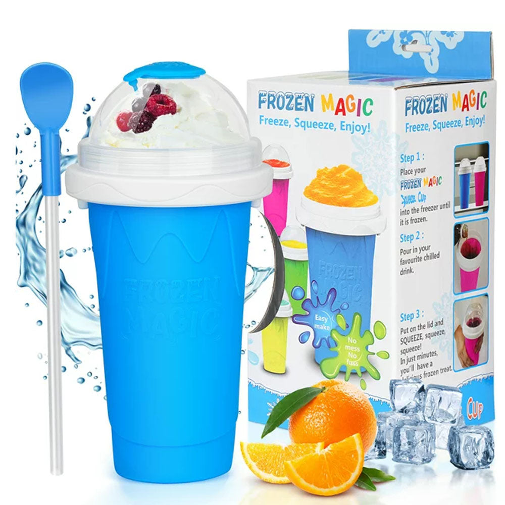 Quick Frozen Magic Cup, Double Layers Slushie Cup, DIY Homemade Squeeze Icy Cup, Fasting Cooling Make And Serve Slushy Cup For Milk Shake, Smoothies