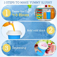 Quick Frozen Magic Cup, Double Layers Slushie Cup, DIY Homemade Squeeze Icy Cup, Fasting Cooling Make And Serve Slushy Cup For Milk Shake, Smoothies