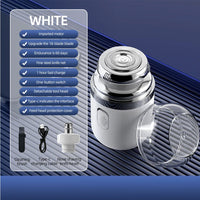 (net) 2 in 1 Men Mini Electric Shaver Painless Wet Dry Double Use Man Washable Men's Pocket Size Trimmers Portable Razor For Beard / 135563