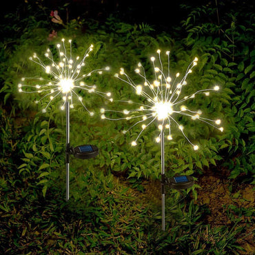 Solar Starbrust Stake Warm Lights 2 pcs