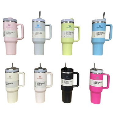 (Net) Stanley Quencher Water Tumbler With Straw Solid 1.2 L