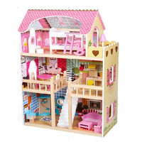 (Net) Wooden Doll House with furniture