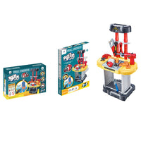 (Net) 3 In 1 Small Engineer Build Beam Workshop Playset With Travel Luggage Trolley For Kids