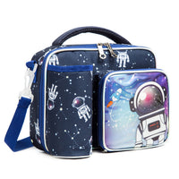 (NET) Astronaut Insulated Lunch Bag With Snack Pocket Bottle Holder Leakproof Reusable / 22049-A