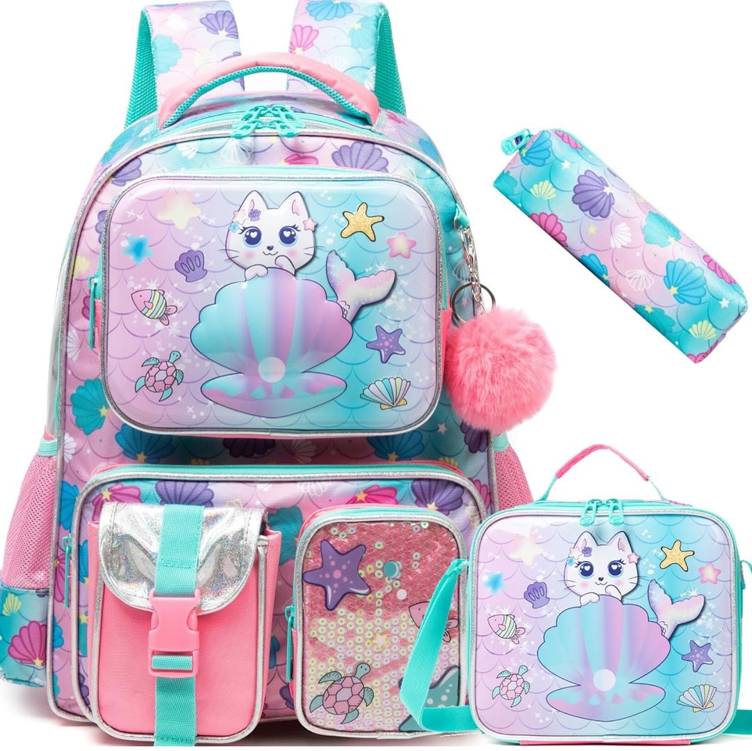 (NET) Cute School Backpacks Set Of 3 Pcs / 17304-3