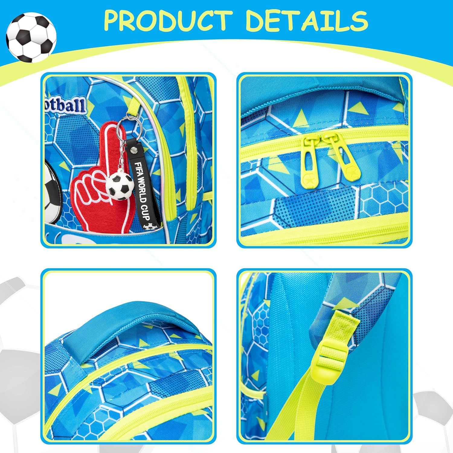 (NET) A-go Football Backpack Set Of 3 Pcs