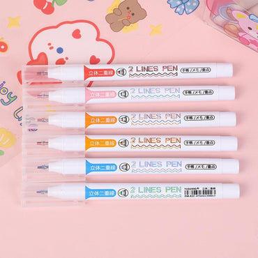 Double Line Pen Set Of 6 Pcs / DM-822