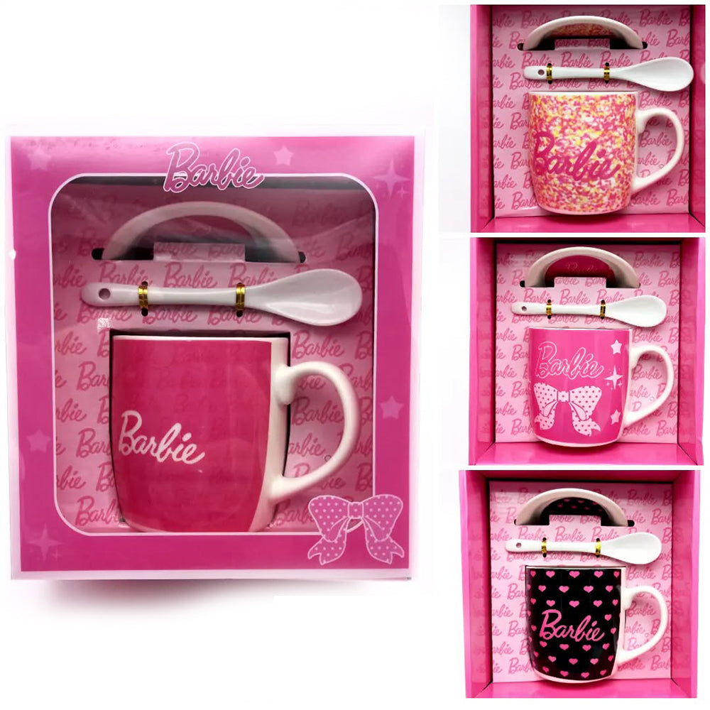 Barbie Ceramic Mug With Plate And Spoon