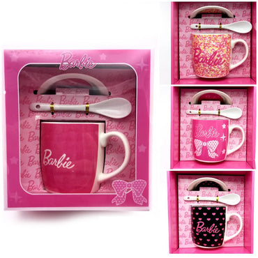 Barbie Ceramic Mug With Plate And Spoon