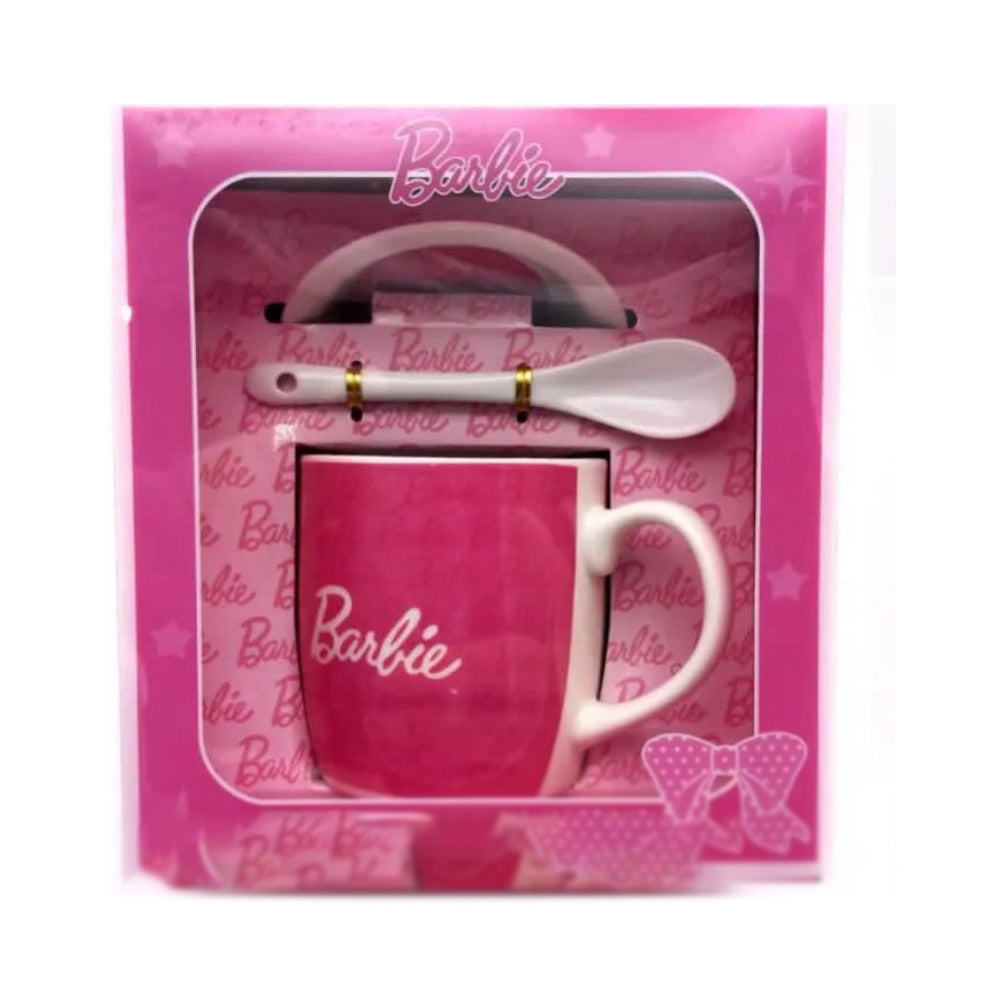 Barbie Ceramic Mug With Plate And Spoon