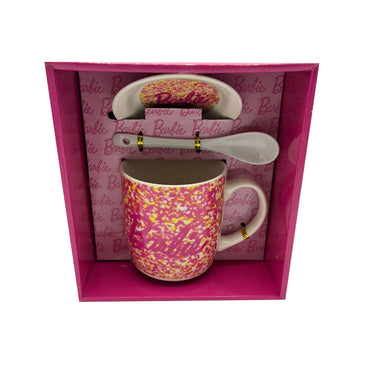 Barbie Ceramic Mug With Plate And Spoon