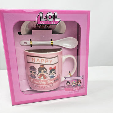 Lol Ceramic Mug With Plate And Spoon