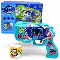 ( Net ) Stitch Soap bubble Gun With Light Up Soap Liquid Bottle