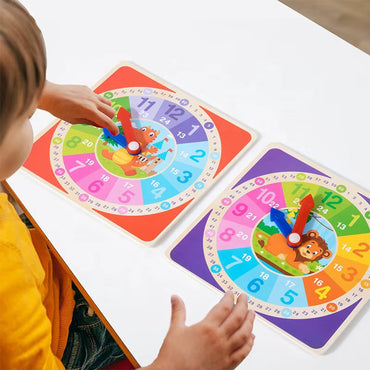 Wooden Clock Model Enlightening Teaching Time Children Toy Classic Educational Toys