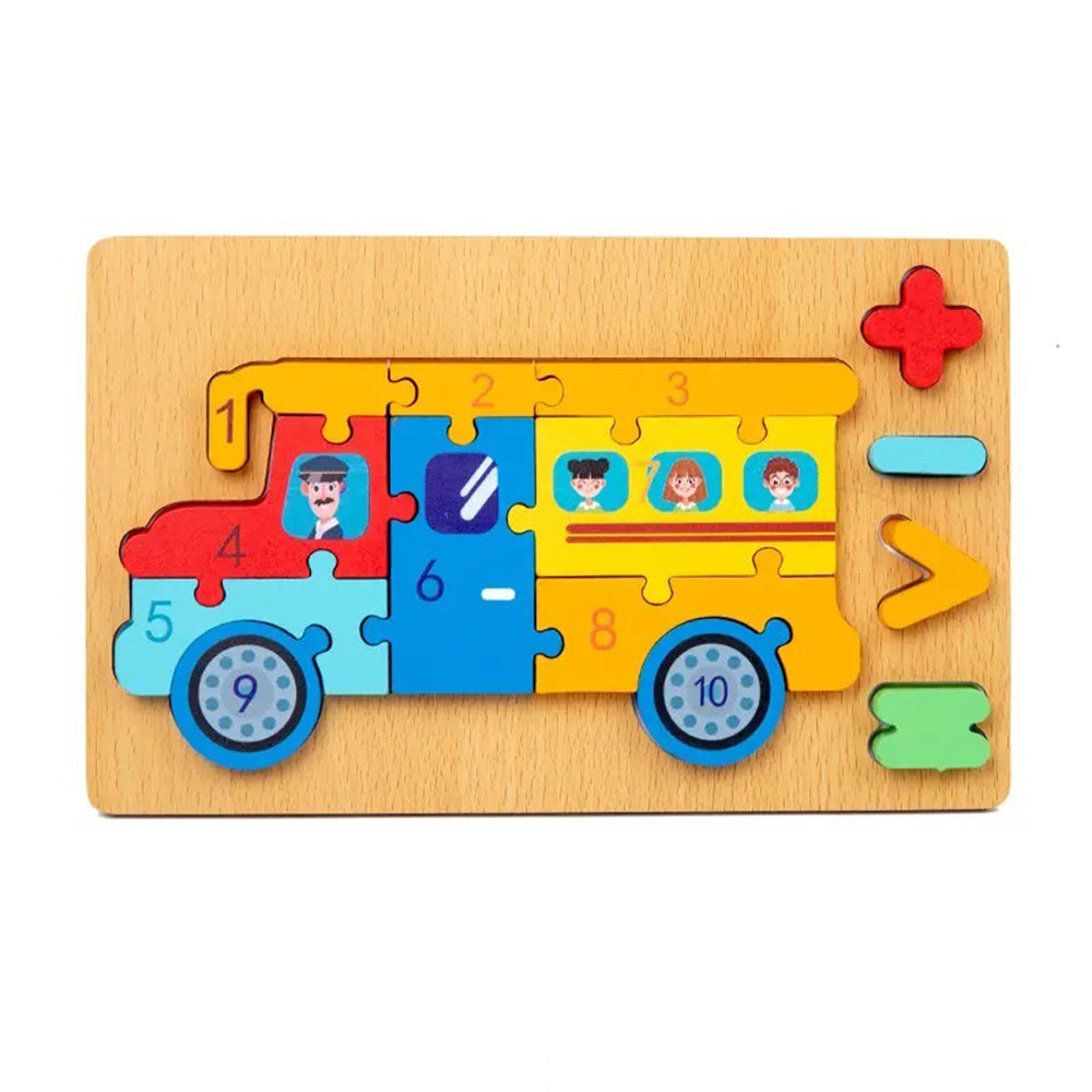 Kids 3D Wooden Toy Montessori Animals Transportation Cartoon Shape Educational Toy
