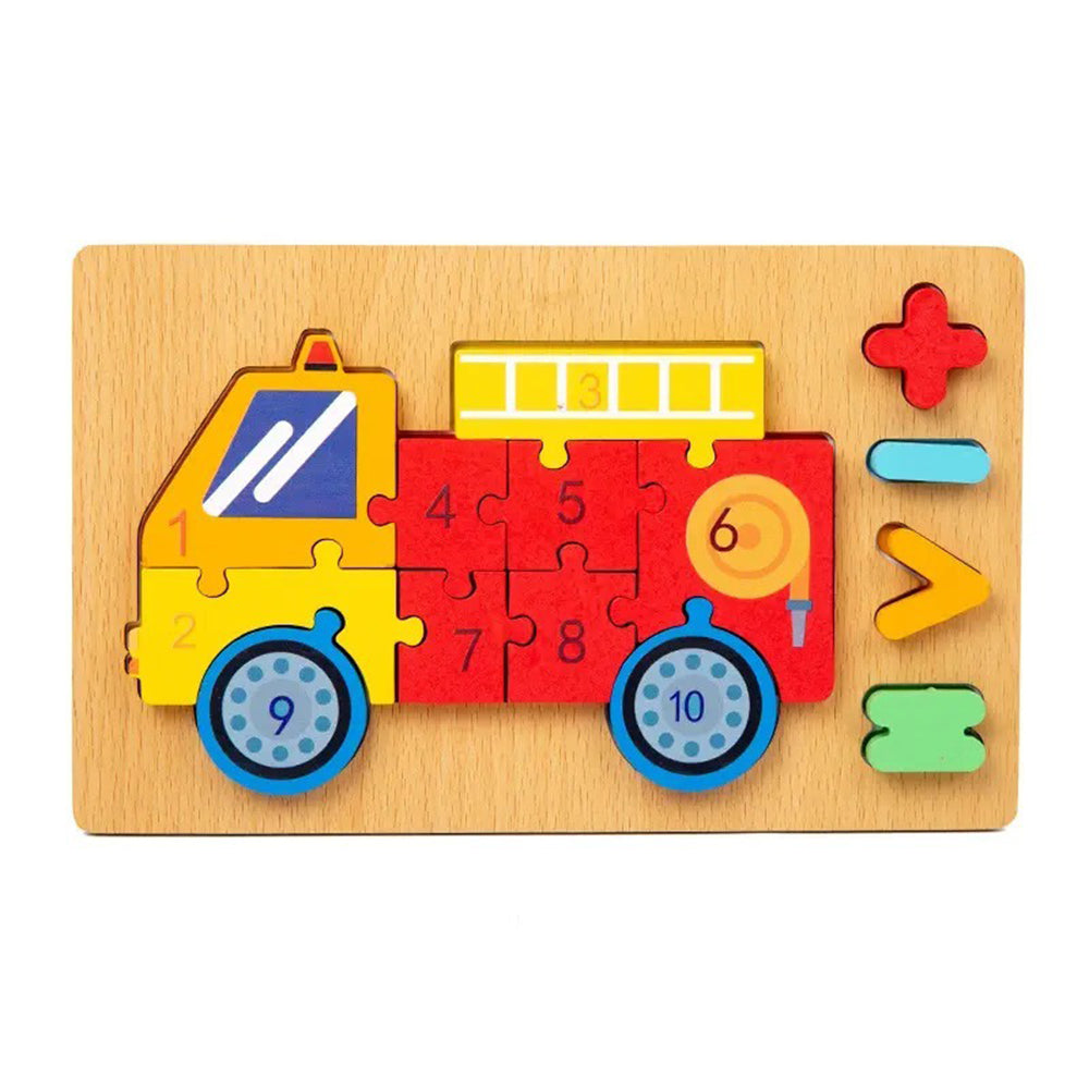 Kids 3D Wooden Toy Montessori Animals Transportation Cartoon Shape Educational Toy