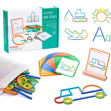 Sticks and Rings Puzzle Stem Kindergarten For Kids