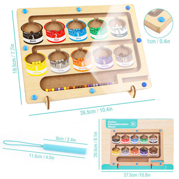 (net) Magnetic Color And Number Maze Board Puzzles Toys