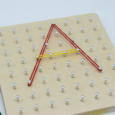 Wooden Montessori Toys Funny Nail Board Geometry Puzzle