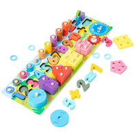 Educational Toy Sorter Numbers Magnetic Fishing Gears Pyramids Geometric Figures