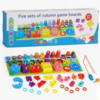 Educational Toy Sorter Numbers Magnetic Fishing Gears Pyramids Geometric Figures