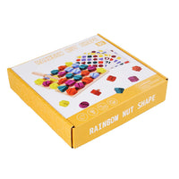 Wooden Puzzle Variable Rainbow Nut Shape Assembly Screw Box Toy