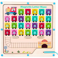 (net) Magnetic Alphabet Maze Puzzle Board Game For Kids