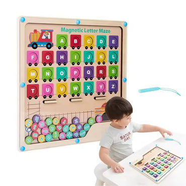 (net) Magnetic Alphabet Maze Puzzle Board Game For Kids