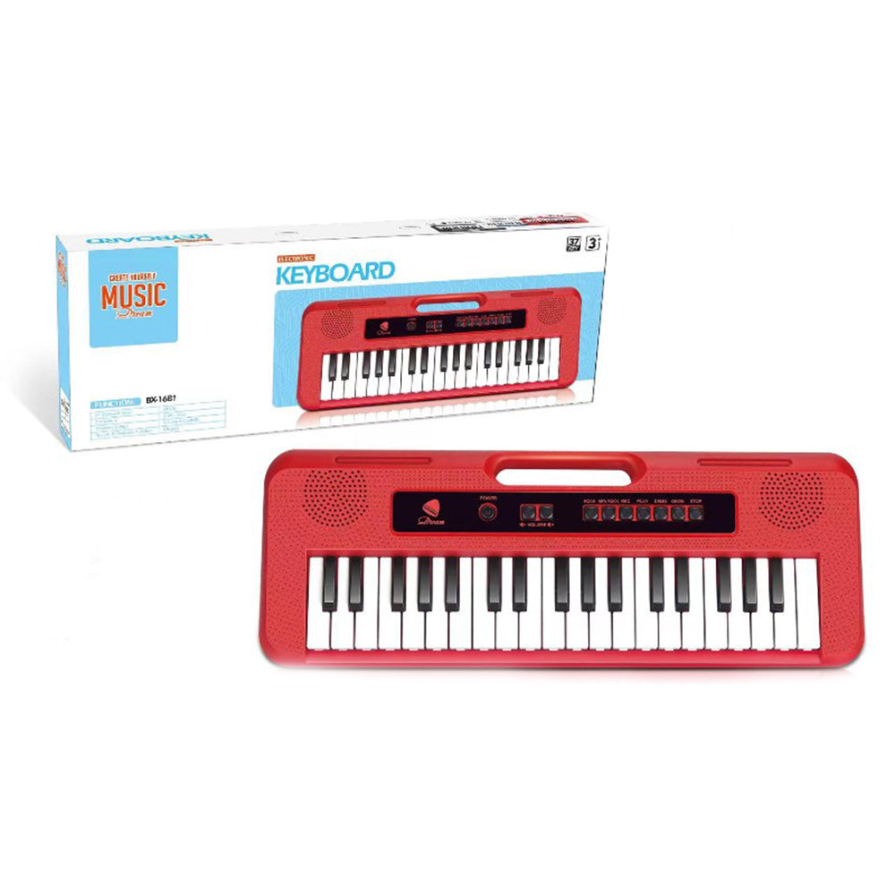 Red Electronic Keyboard Piano With Microphone