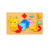 Kids 3D Wooden Toy Montessori Animals Transportation Cartoon Shape Educational Toy