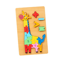 Kids 3D Wooden Toy Montessori Animals Transportation Cartoon Shape Educational Toy