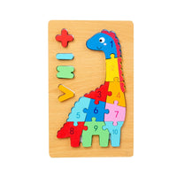 Kids 3D Wooden Toy Montessori Animals Transportation Cartoon Shape Educational Toy