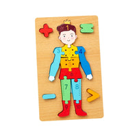 Kids 3D Wooden Toy Montessori Animals Transportation Cartoon Shape Educational Toy