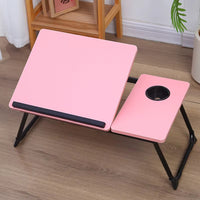 (Net) Adjustable Wooden Laptop Desk Modern Design Foldable Small Bed Table