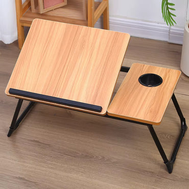 (Net) Adjustable Wooden Laptop Desk Modern Design Foldable Small Bed Table