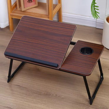 (Net) Adjustable Wooden Laptop Desk Modern Design Foldable Small Bed Table
