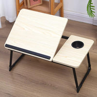(Net) Adjustable Wooden Laptop Desk Modern Design Foldable Small Bed Table
