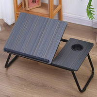 (Net) Adjustable Wooden Laptop Desk Modern Design Foldable Small Bed Table