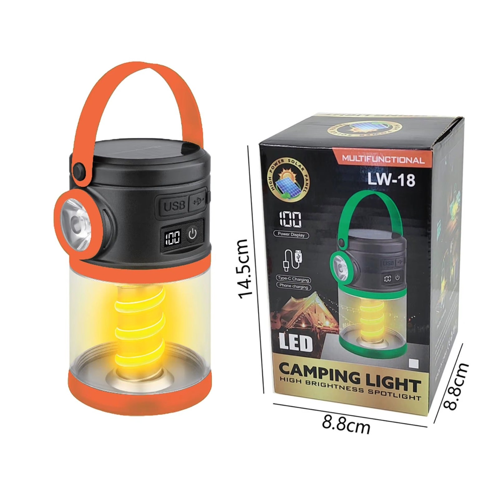Outdoor Camping Lantern Rechargeable Solar Lamp With Mosquito Repellent Power Bank Digital Display