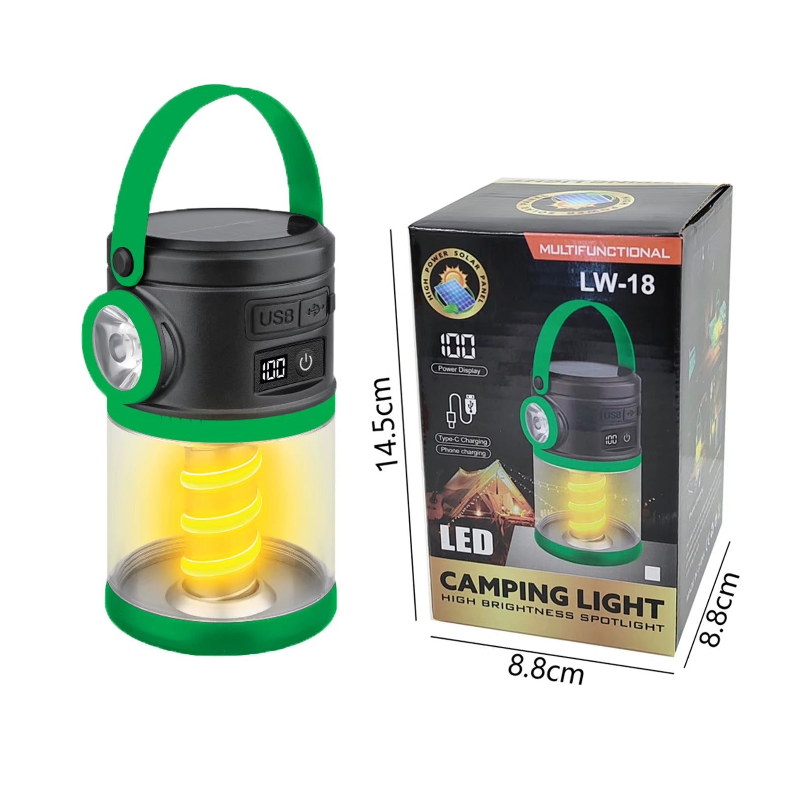 Outdoor Camping Lantern Rechargeable Solar Lamp With Mosquito Repellent Power Bank Digital Display