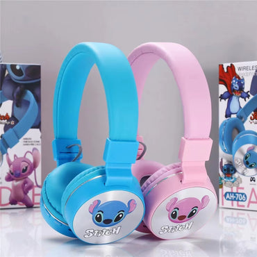 (Net) Stitch Colorful Cartoon Wireless Headphones BT Earphone Foldable Headset