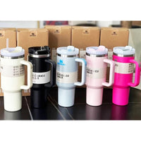 (Net) Stanley Quencher Water Tumbler With Straw Solid 1.2 L