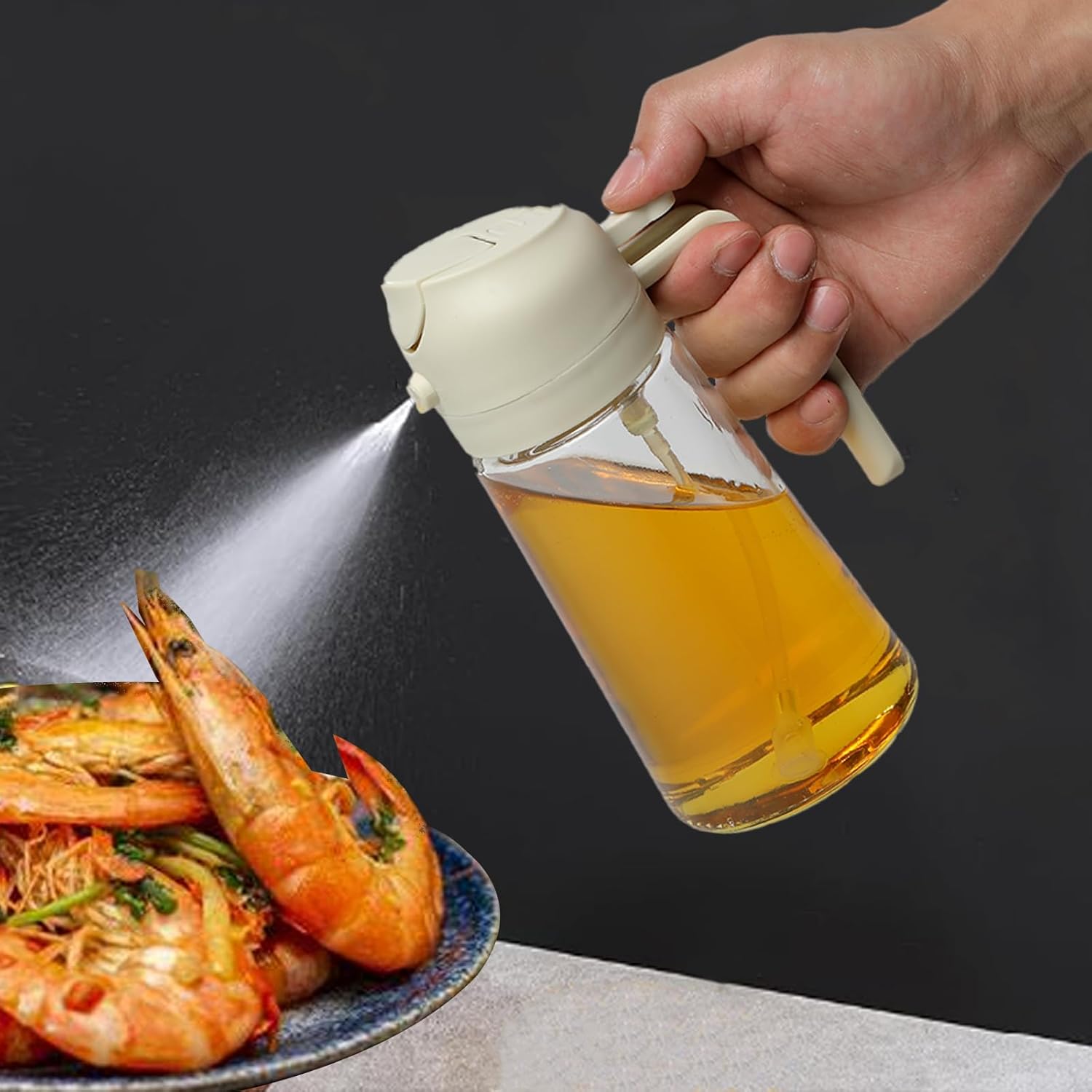 Spray And Pour Glass Oil Dispenser Bottle