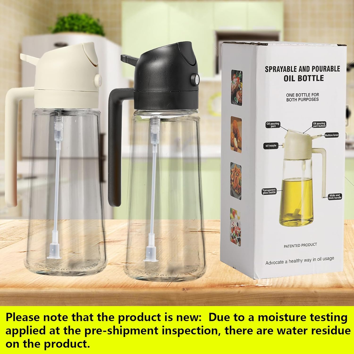 Spray And Pour Glass Oil Dispenser Bottle