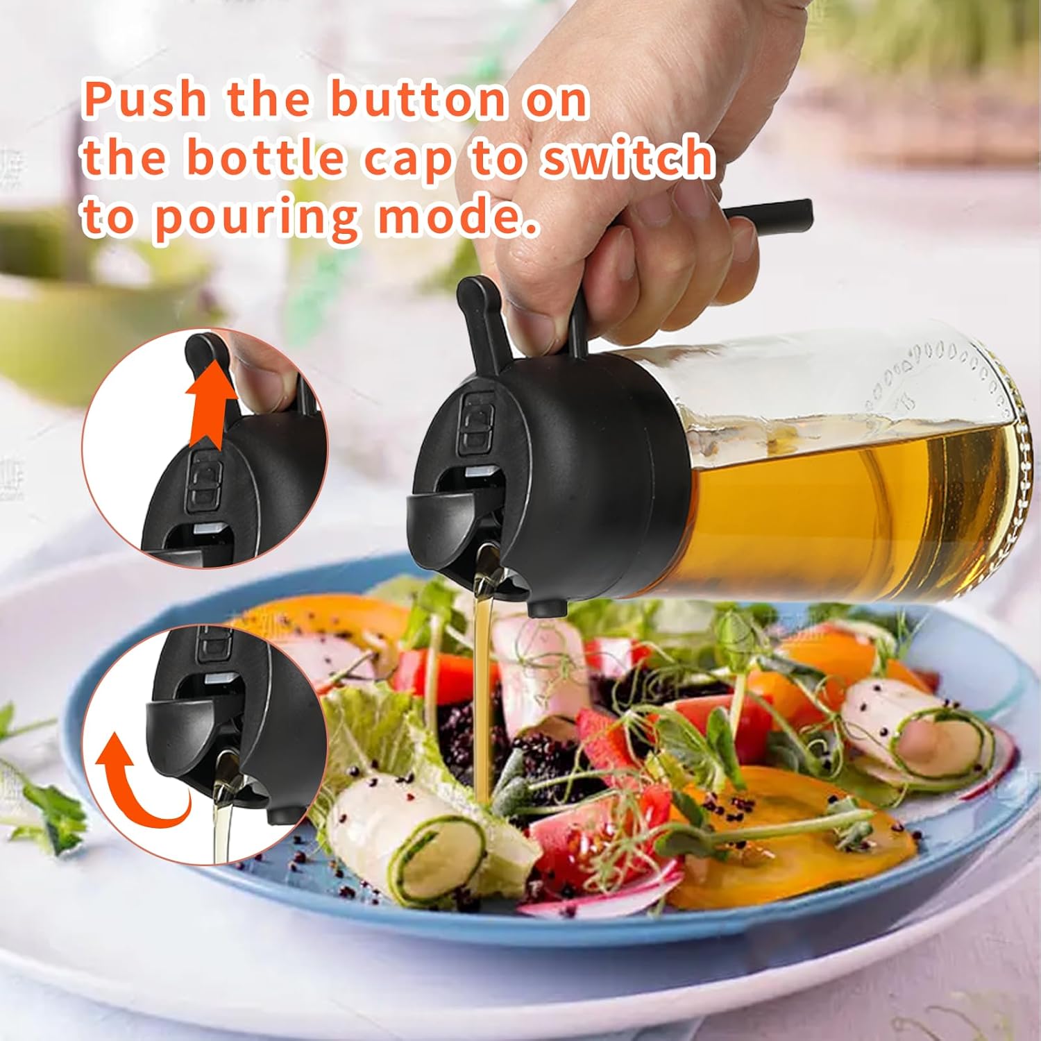 Spray And Pour Glass Oil Dispenser Bottle