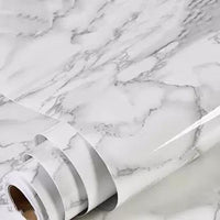 Glossy Kitchen White Peel And Stick Self Adhesive Waterproof Marble Wallpaper Sticker