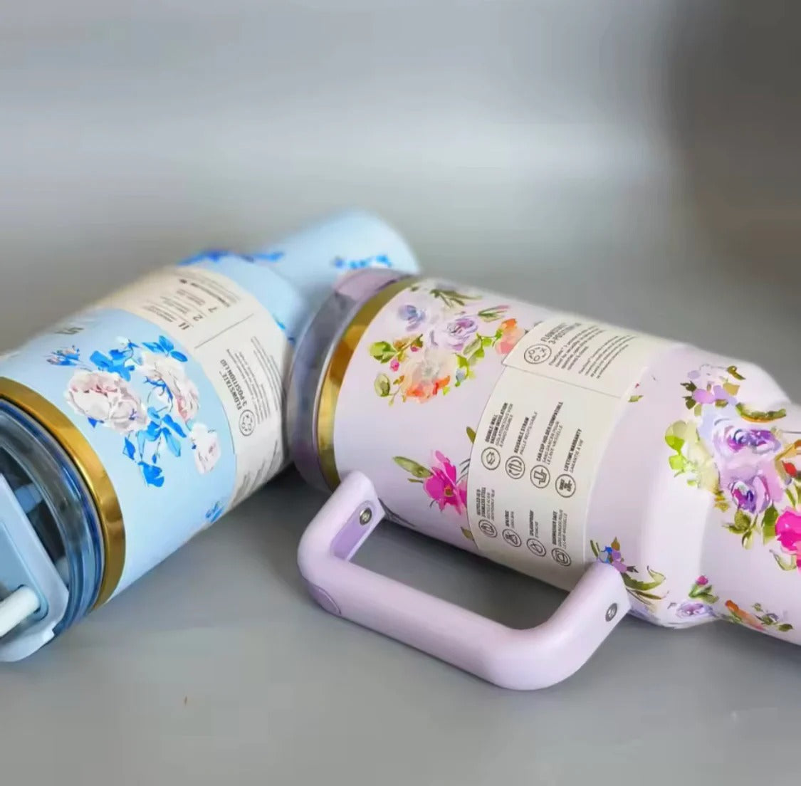 (Net) Stanley Flower Design Thermos Cup Tumbler With Lid 1.2 L
