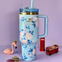 (Net) Stanley Flower Design Thermos Cup Tumbler With Lid 1.2 L